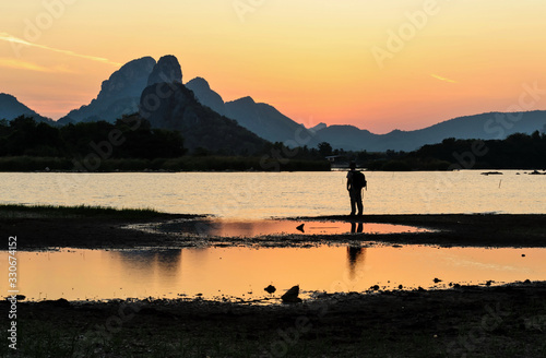 Sunset in the mountains,Lopburi Thailand