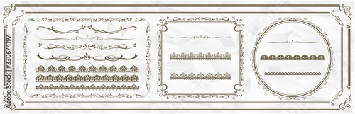 decorative gold frame set Vector