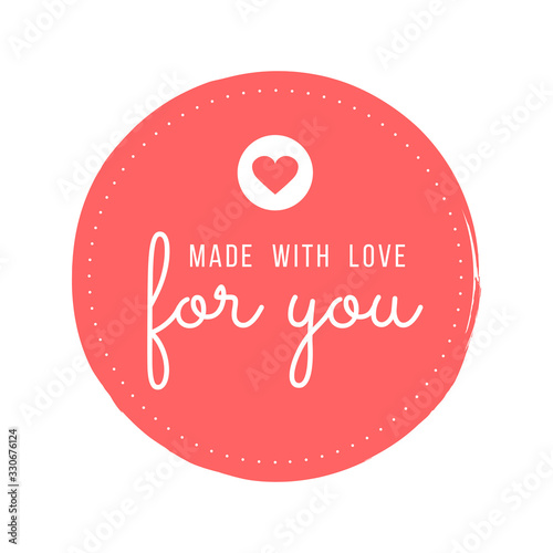 Made with Love inscription lettering quote. Made with Love calligraphy. Made with Love card. Vector illustration