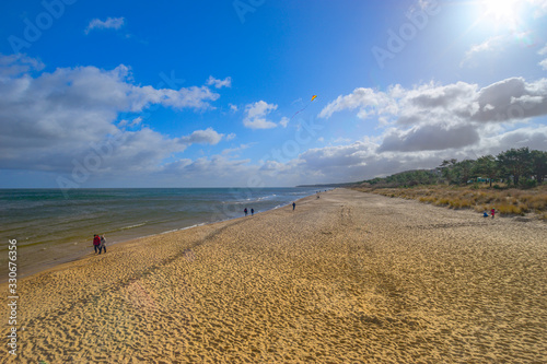 Baltic Sea, Usedom Island, winter, morning. Pictures of carefree life, practically just a few hours before the corona virus crisis changes everyone: the island is now closed. Fear instead of joy.