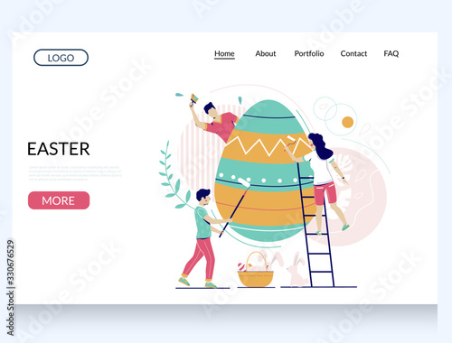 Easter vector website landing page design template