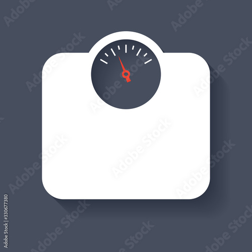 Bathroom scale stylish icon on black background