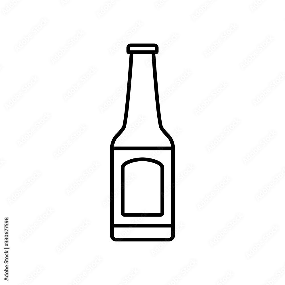 Beer bottle line icon. Pub Craft beer sign. Brewery beverage symbol. Quality design element. Classic style. Vector illustration Beer bottle line icon. Pub Craft beer sign. Brewery beverage symbol. Quality design element. Classic style. Vector illustration