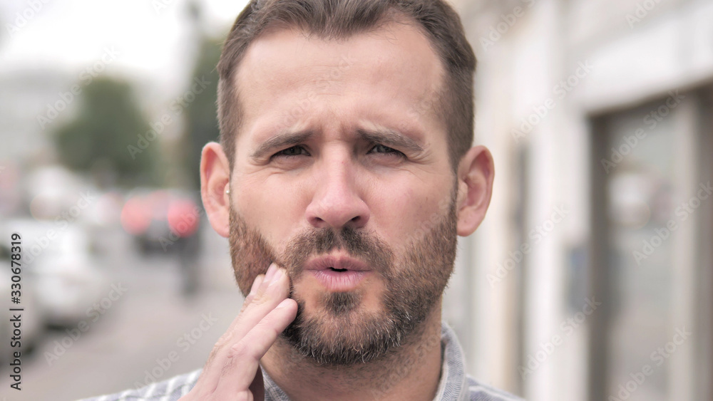 Toothache, Man with Pain of Tooth Infection Toothache, Man with Pain of Tooth Infection