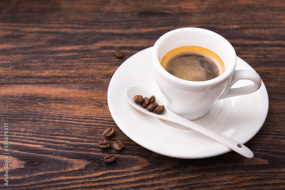 White cup with coffee White cup with coffee