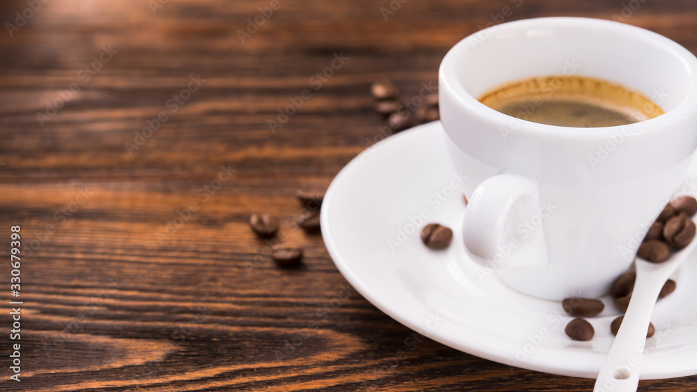 White cup with coffee White cup with coffee