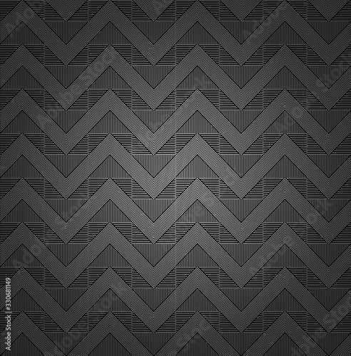 Modern Linear Geometric Abstract Pattern. Distortion Repeat Ver2. Monochrome Background photo