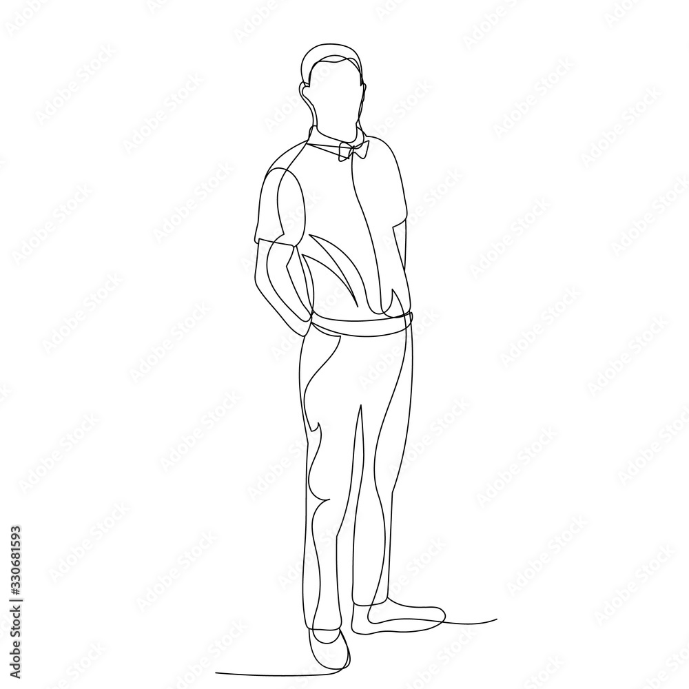 one line drawing man, businessman one line drawing man, businessman