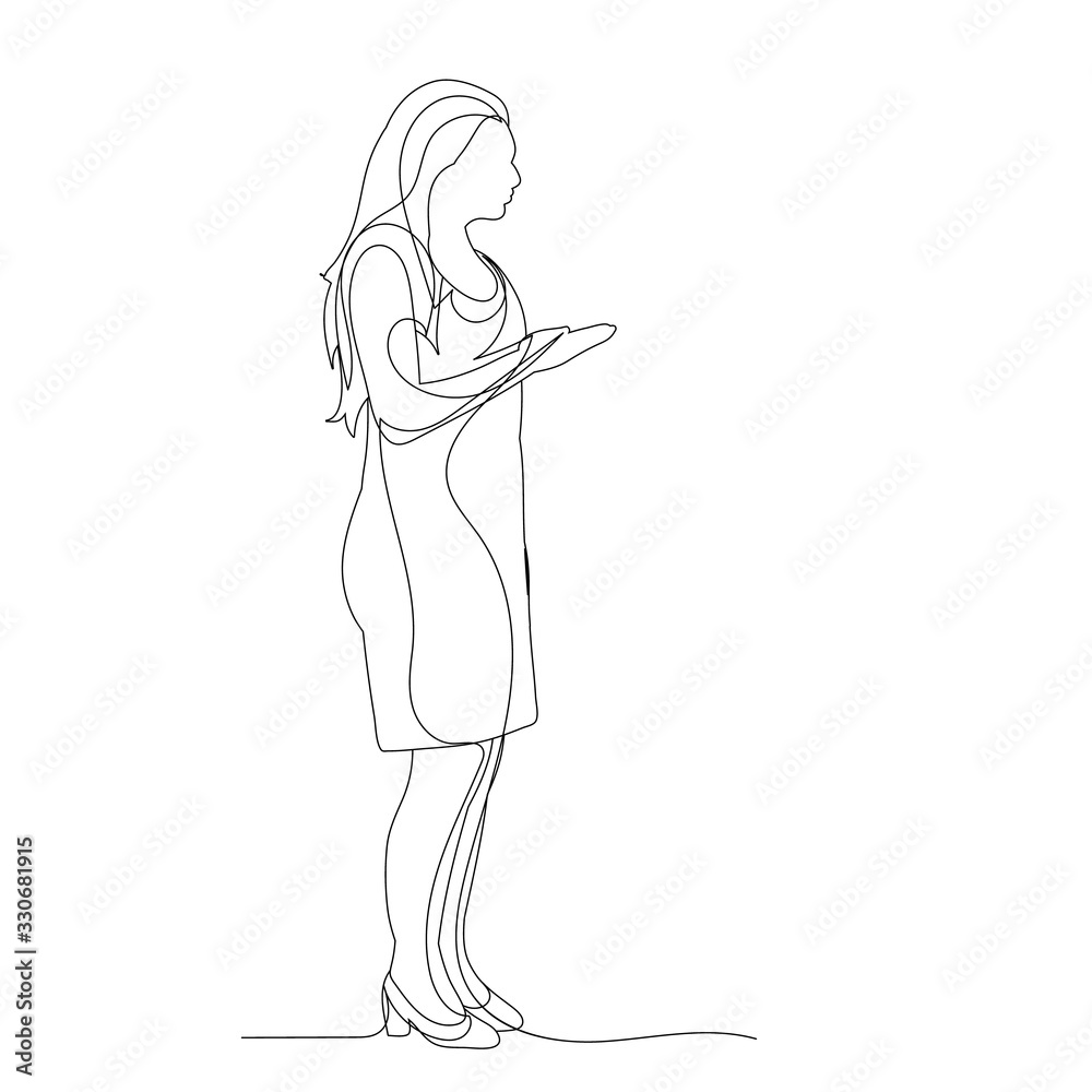single line drawing of a woman
