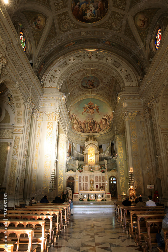 Arenzano (GE), Italy - December 30, 2017: The Shrine of the Infant Jesus of Prague Sanctuary inside, Arenzano, Genova, Liguria, Italy