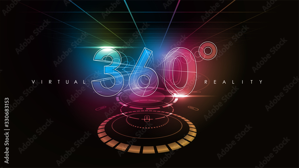 360 logo vector template modern design. - obrazy, fototapety, plakaty 
