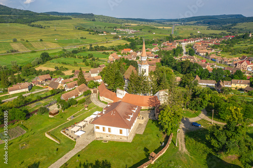 The fortified Church and  parish house in Crit, Brasov, Romania. Also known as Deutsch Kreuz village