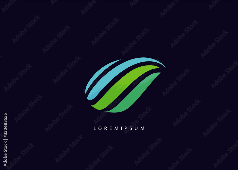 Leaf Swoosh Logo - Abstract Nature Logo Finance