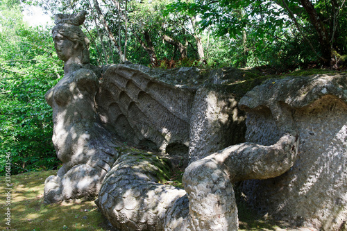 Bomarzo  VT   Italy - May 15  2016  The  Sacro Bosco  park and garden in Bomarzo  Viterbo  Lazio  Italy