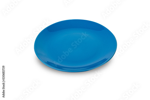 emty blue plate isolated on a white background
