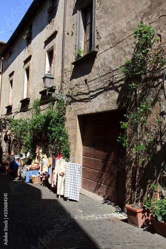 Orvieto  TR   Italy - May 10  2016  A typical road and houses in centre of Orvieto  Terni  Umbria  Italy