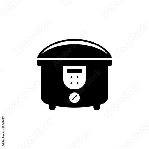 Electric pan Icon Vector. Simple flat symbol. Perfect Black pictogram illustration on white background. EPS 10