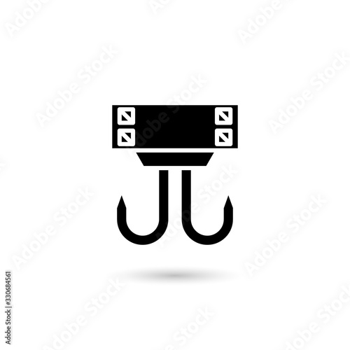 industrial crane hook symbol vector