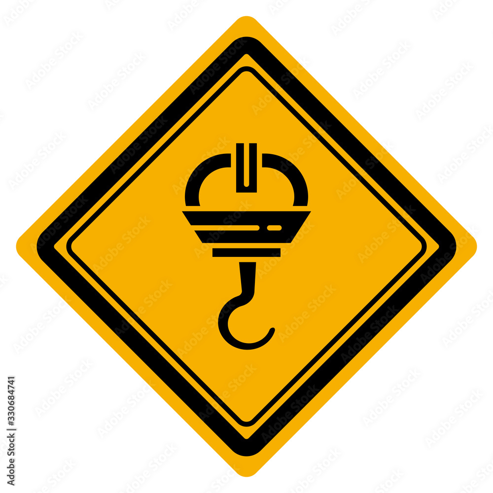 hoist or crane hook symbol yellow signage hoist or crane hook symbol yellow signage
