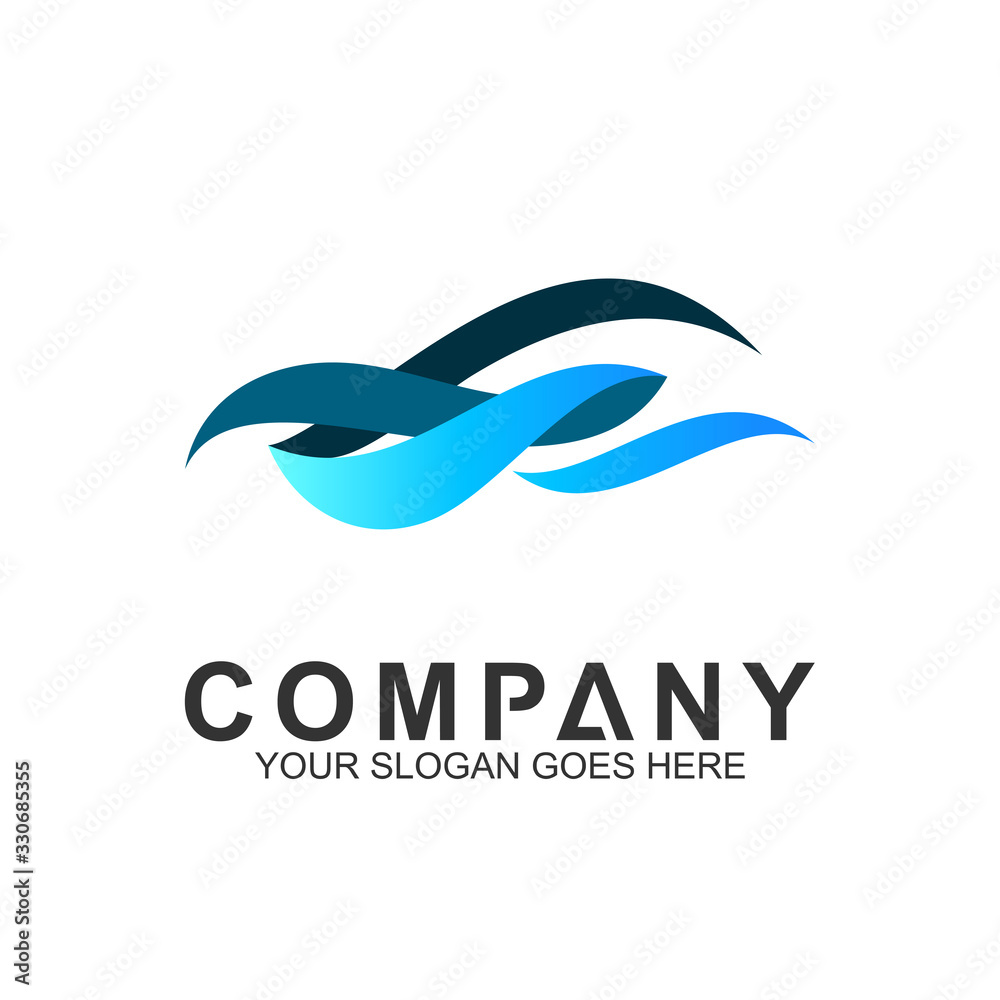 Fototapeta premium wave logo, water splash vector, abstract wave icon
