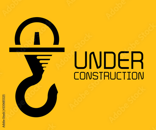 under construction, industrial crane hook symbol