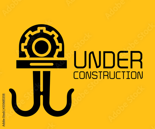 under construction, industrial crane hook symbol