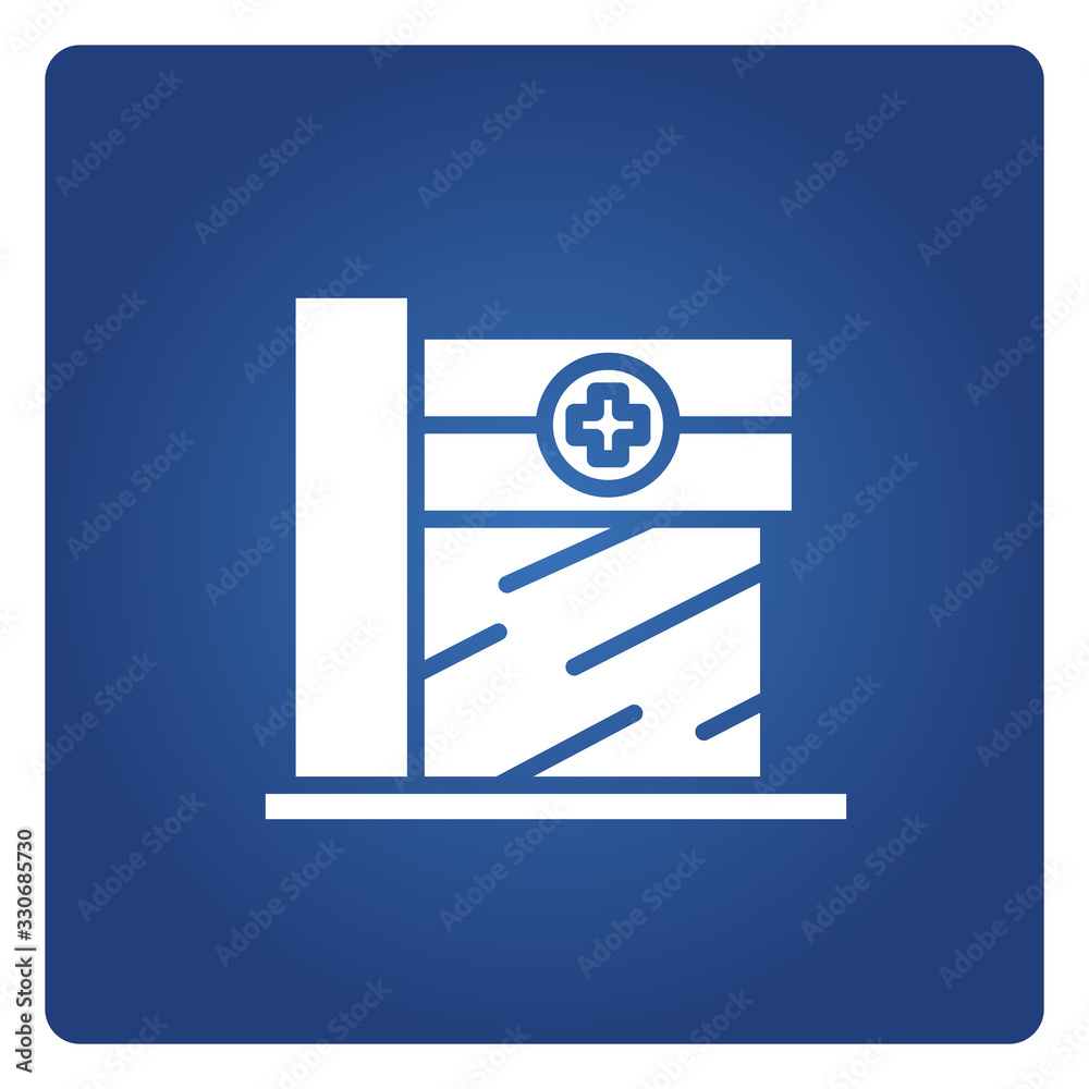 hospital icon on blue background hospital icon on blue background