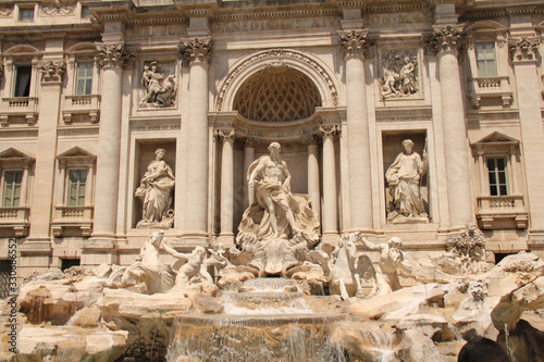 Trevi Fountain Baroque Front View Italy