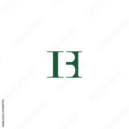 Initial letter bh logo or hb logo vector design template
