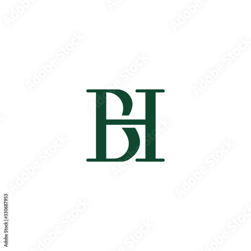 Initial letter bh or hb logo vector design template