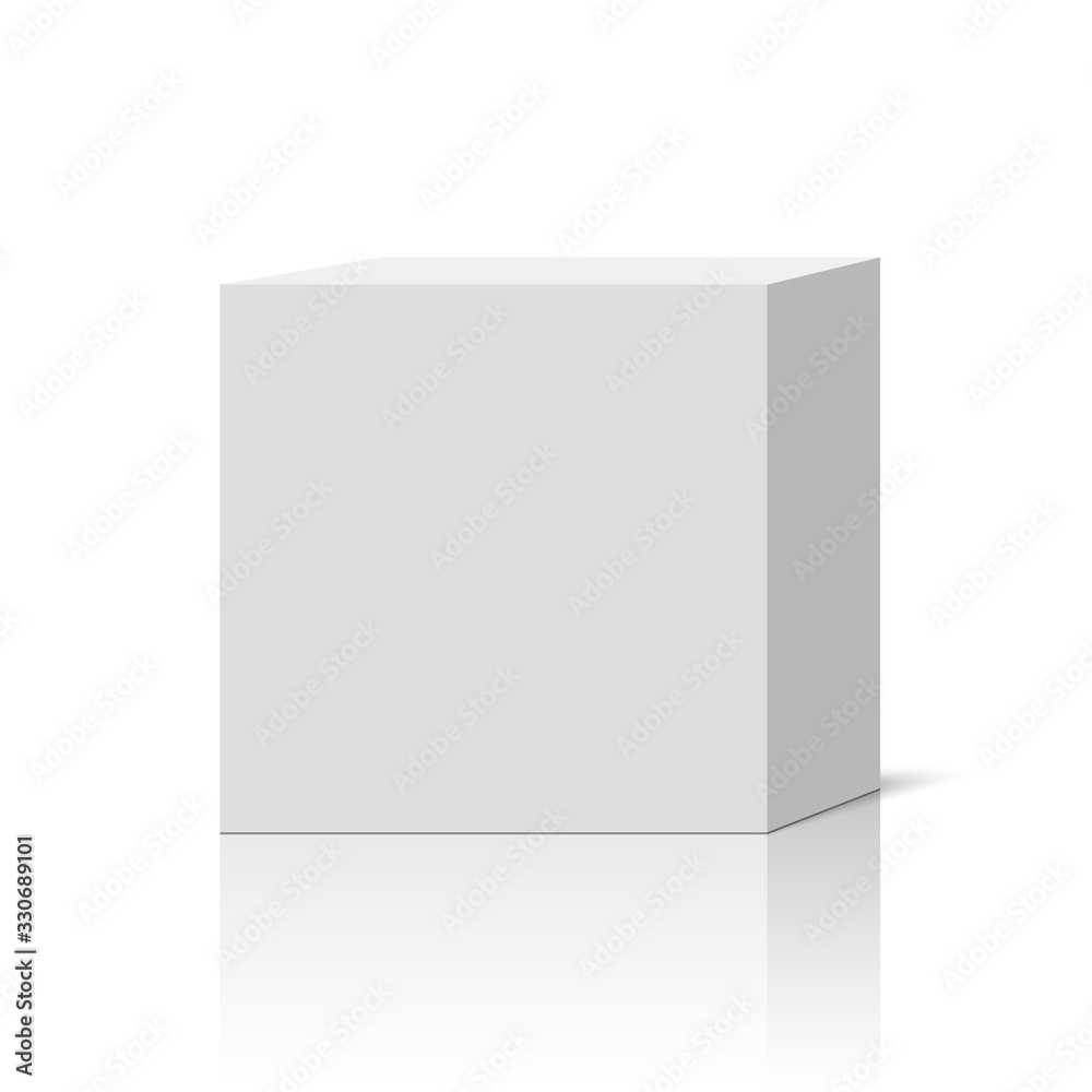 White cube. Square box. Vector illustration. White cube. Square box. Vector illustration.