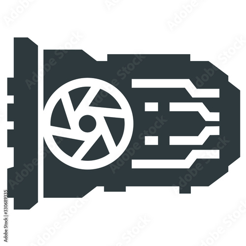 Video card black on white background