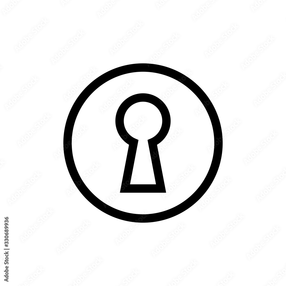 Keyhole icon vector isolated on white. Key hole symbol, logo illustration. Keyhole icon vector isolated on white. Key hole symbol, logo illustration.