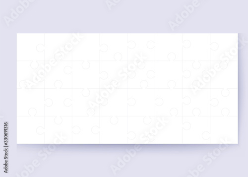 32 White Puzzle Pieces