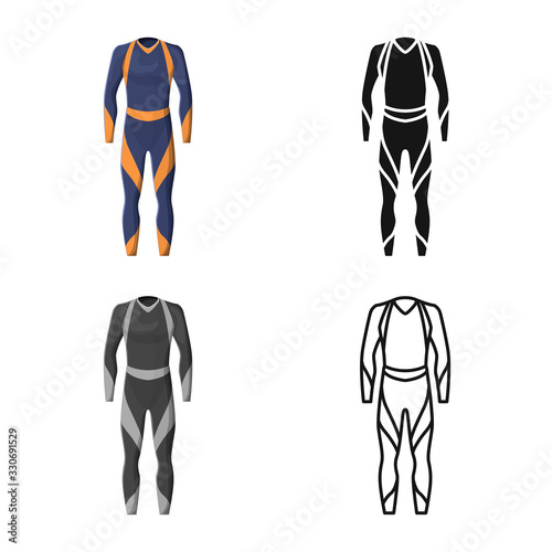 Isolated object of wetsuit and diver symbol. Web element of wetsuit and costume stock symbol for web.