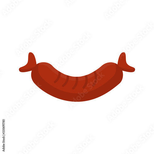 Sausage flat icon, food and drink, frankfurter. Sign vector graphics, a colorful solid pattern on a white background, eps 10