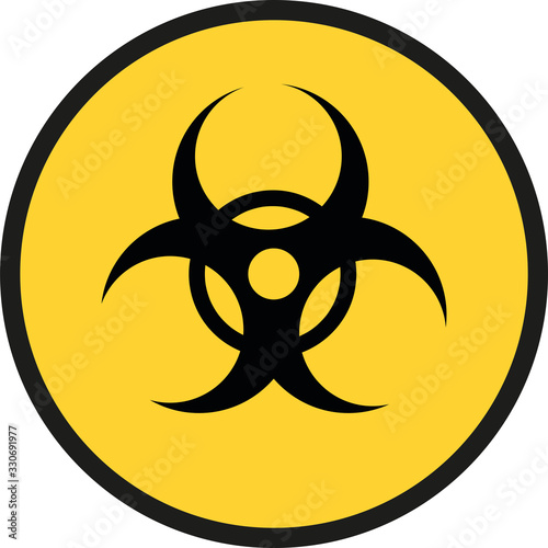 biohazard warning sign isolated on white