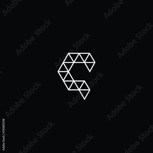 Minimal elegant monogram art logo. Outstanding professional trendy awesome artistic Q QQ QC CQ initial based Alphabet icon logo. Premium Business logo White color on black background