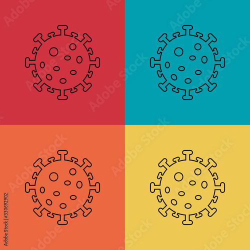 Coronavirus Bacteria Icon, 2019-nCoV Coronavirus Bacteria icon. Coronavirus outbreak Stop virus. Isolated vector icon of virus on some background for poster, banner, flyer.