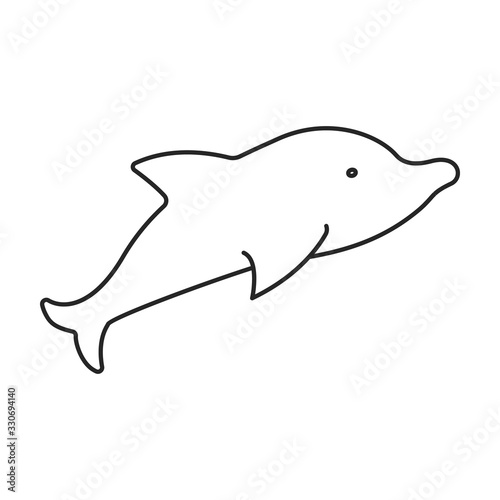 Whale orca vector icon.Outline vector icon isolated on white background whale orca.