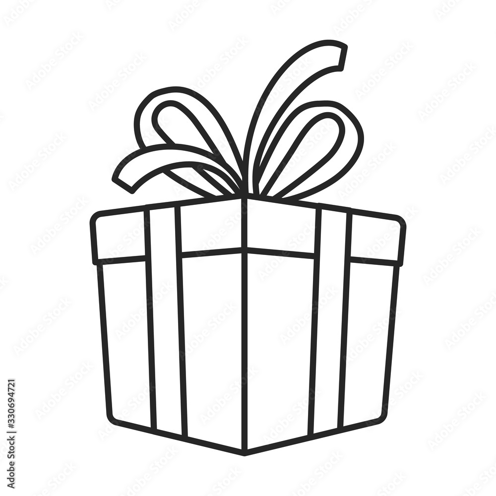 Gift box vector icon.Outline vector icon isolated on white background gift box. Gift box vector icon.Outline vector icon isolated on white background gift box.