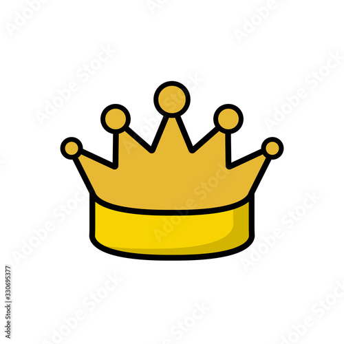 Royal Crown flat icon. Vector sign, colorful pictogram isolated on white. VIP symbol, logo illustration. Flat style design