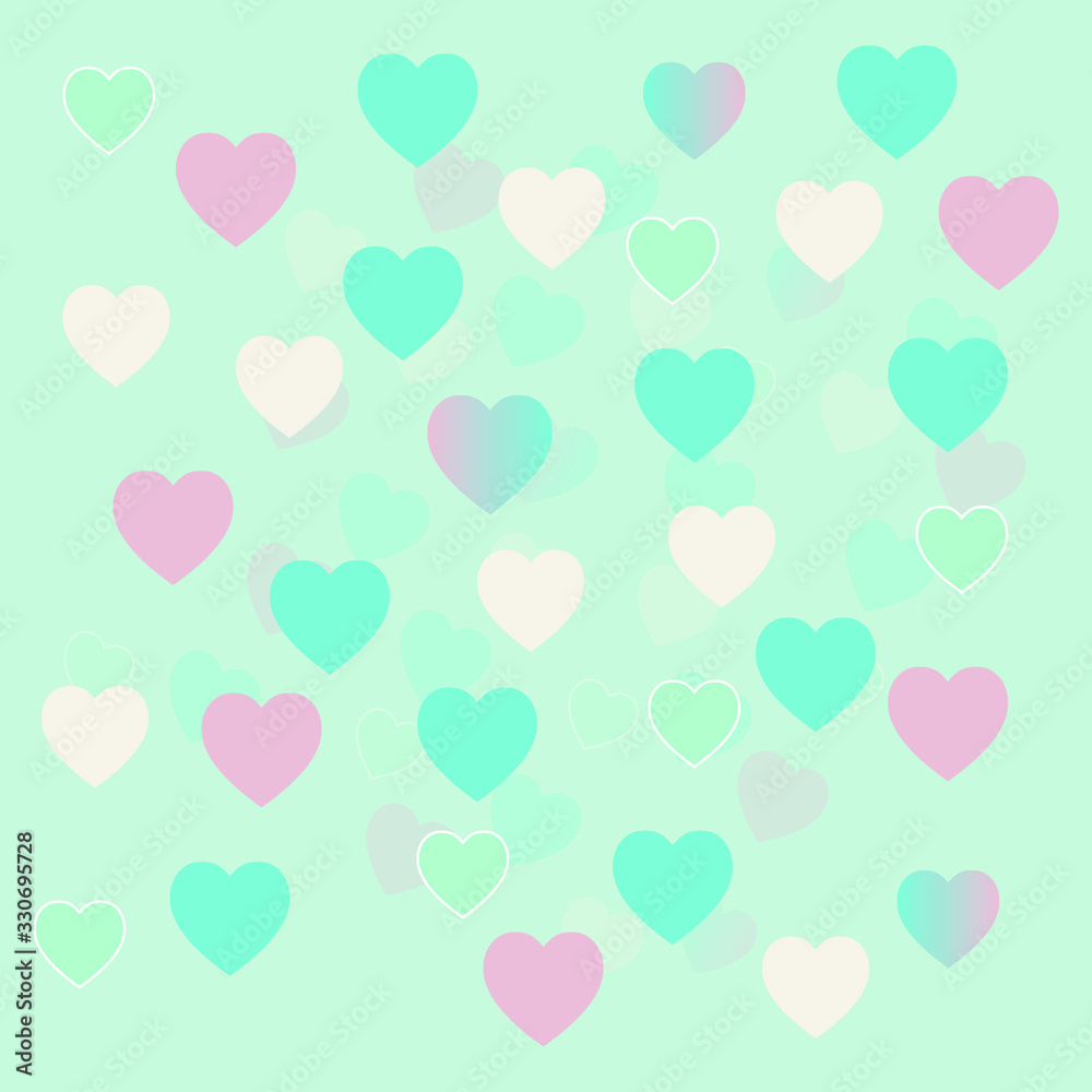 Beautiful background with hearts. vector illustration
