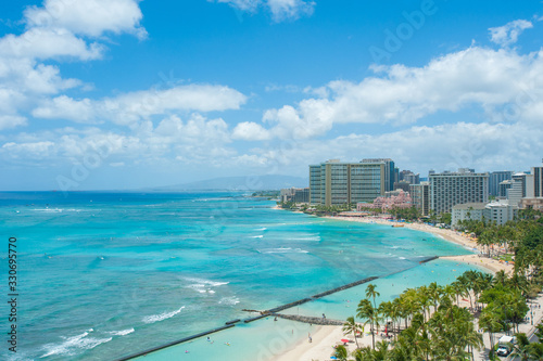 View of Waikiki from Diamond Head Summit © MiekoPhoto