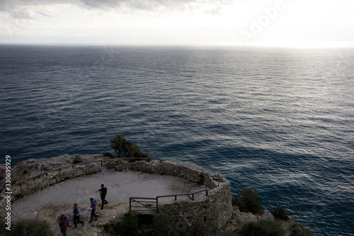 Varigotti (SV), Italy - December 30, 2017: Landscape view from Crena Point, Italian Riviera, Savona, Liguria, Italy photo