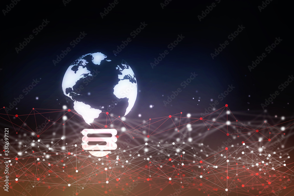 Fototapeta premium 2d illustration world map abstract background