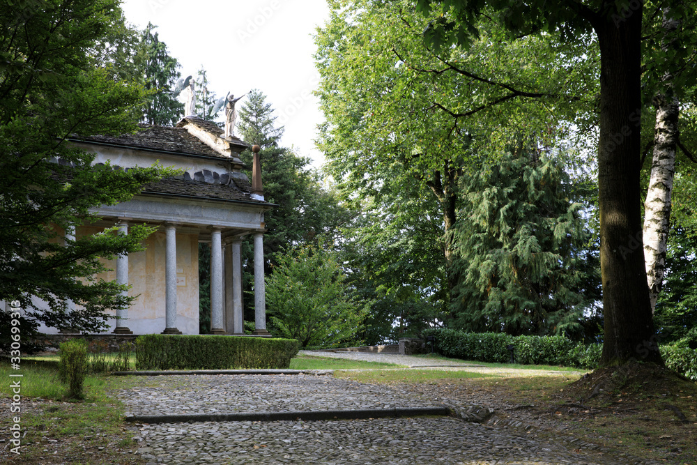 Orta San Giulio (NO), Italy - September 02, 2019: Sacro Monte Calvario chapel, Orta, Novara, Piedmont, Italy