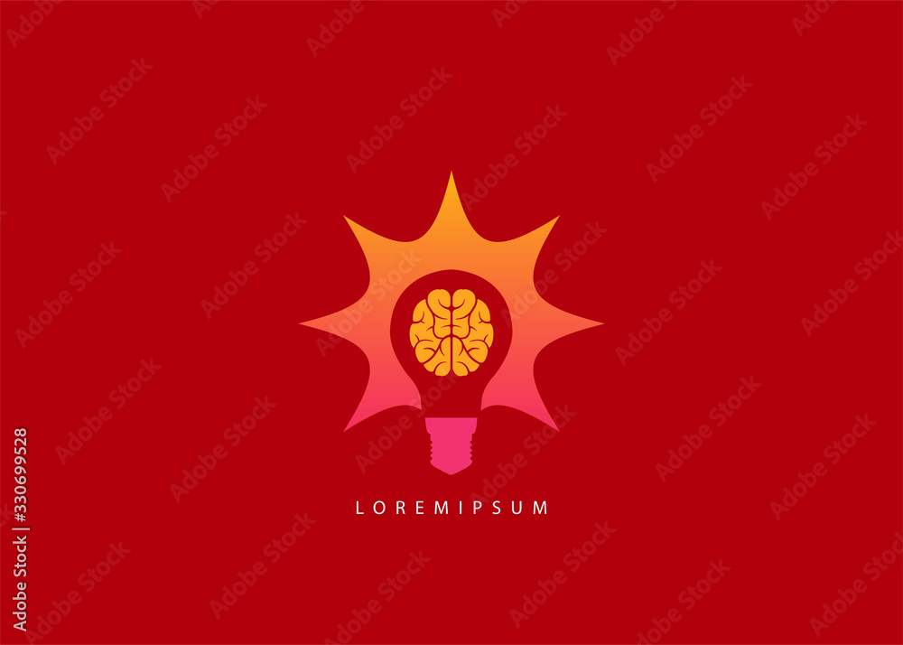 Smart brain gradient logo template, logo smart idea