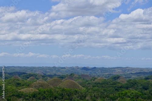 Scenic Chocolate Hills  view into distance  Bohol  Philippines