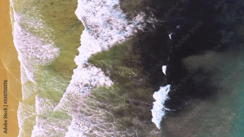 Aerial view in the Beautiful beach with waves in Valdovino, popular surf destination in La Coruna ,Spain. Drone Footage Aerial view in the Beautiful beach with waves in Valdovino, popular surf destination in La Coruna ,Spain. Drone Footage